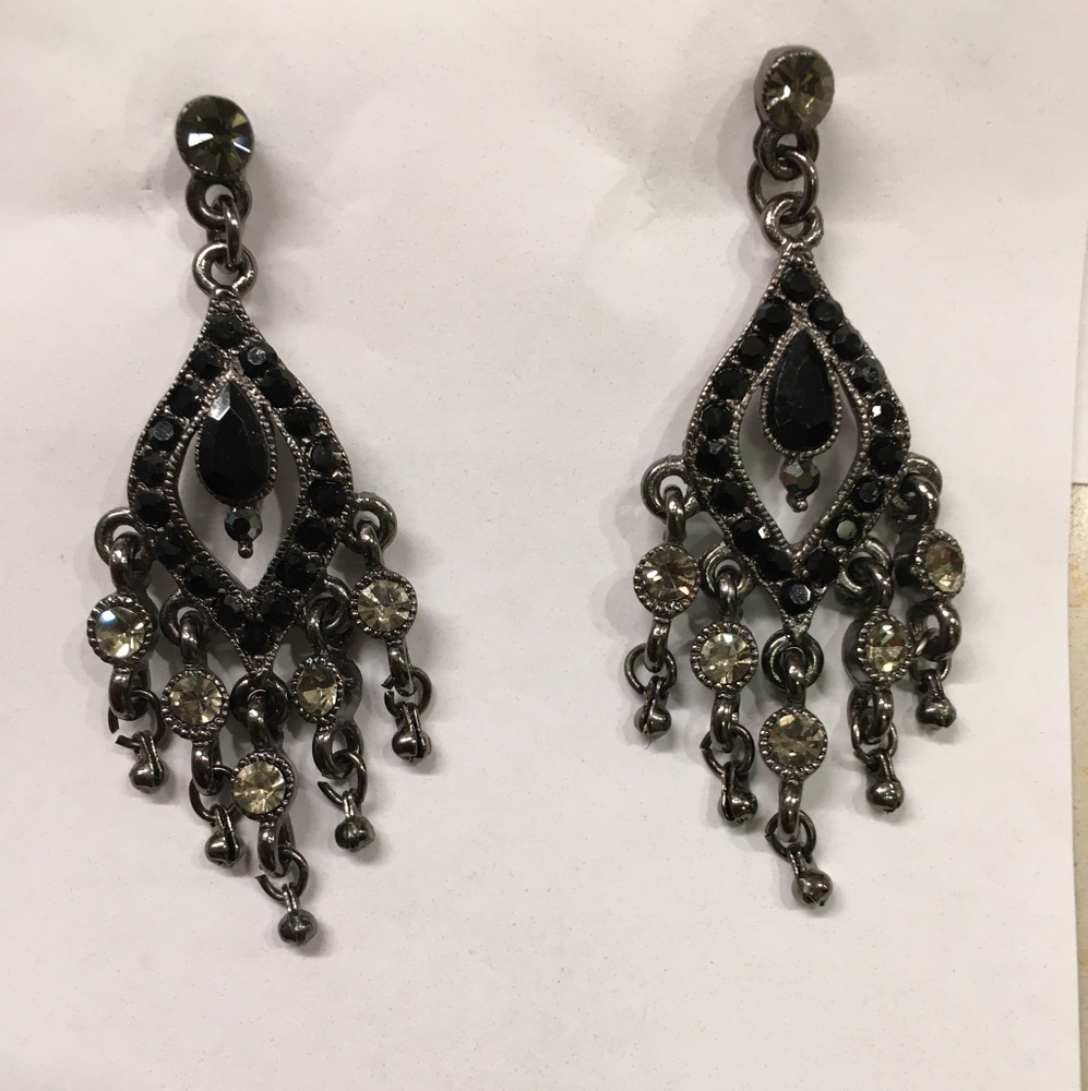 Black and crystal earrings.